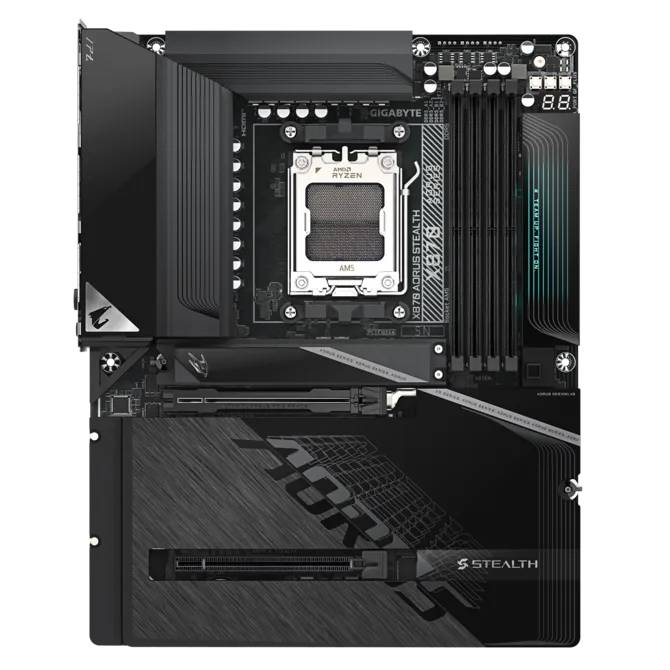 Материнская плата Gigabyte X870 AORUS STEALTH, AM5, (HDMI), 4xDDR V, ATX