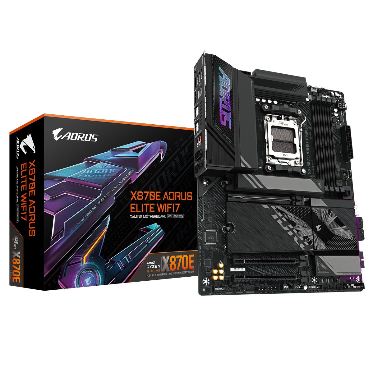 Материнская плата Gigabyte X870E AORUS ELITE WIFI7, AM5, (HDMI), 4xDDR V, ATX (ТОЛЬКО В СОСТАВЕ ПЭВМ)