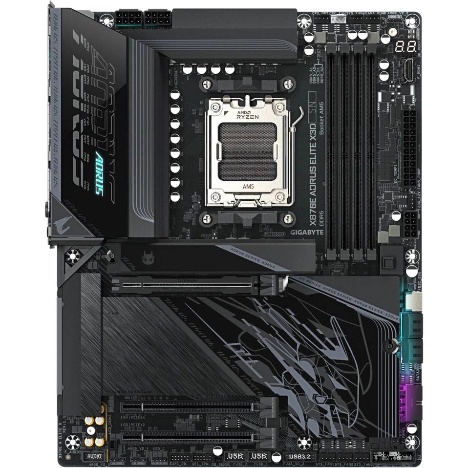 Материнская плата Gigabyte X870E AORUS ELITE X3D, AM5, (HDMI), 4xDDR V, ATX