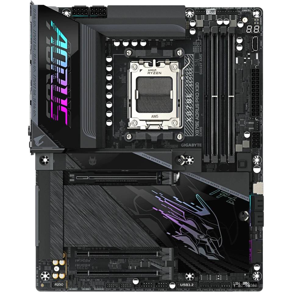 Материнская плата Gigabyte X870E AORUS PRO X3D, AM5, (HDMI), 4xDDR V, ATX