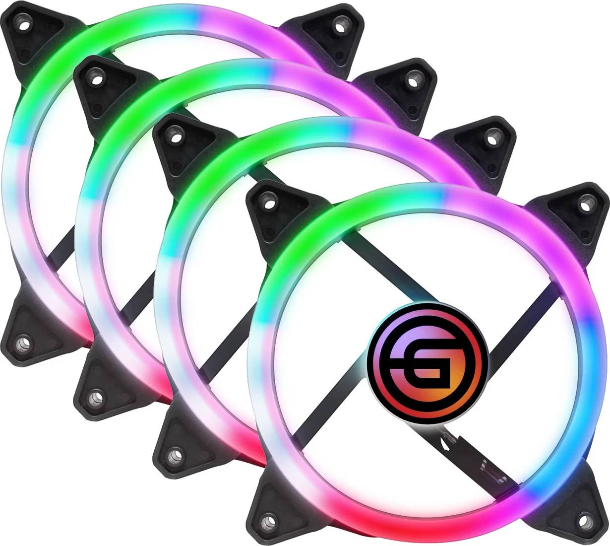 Вентилятор 12x12см Ginzzu 12RR4, 4 шт.