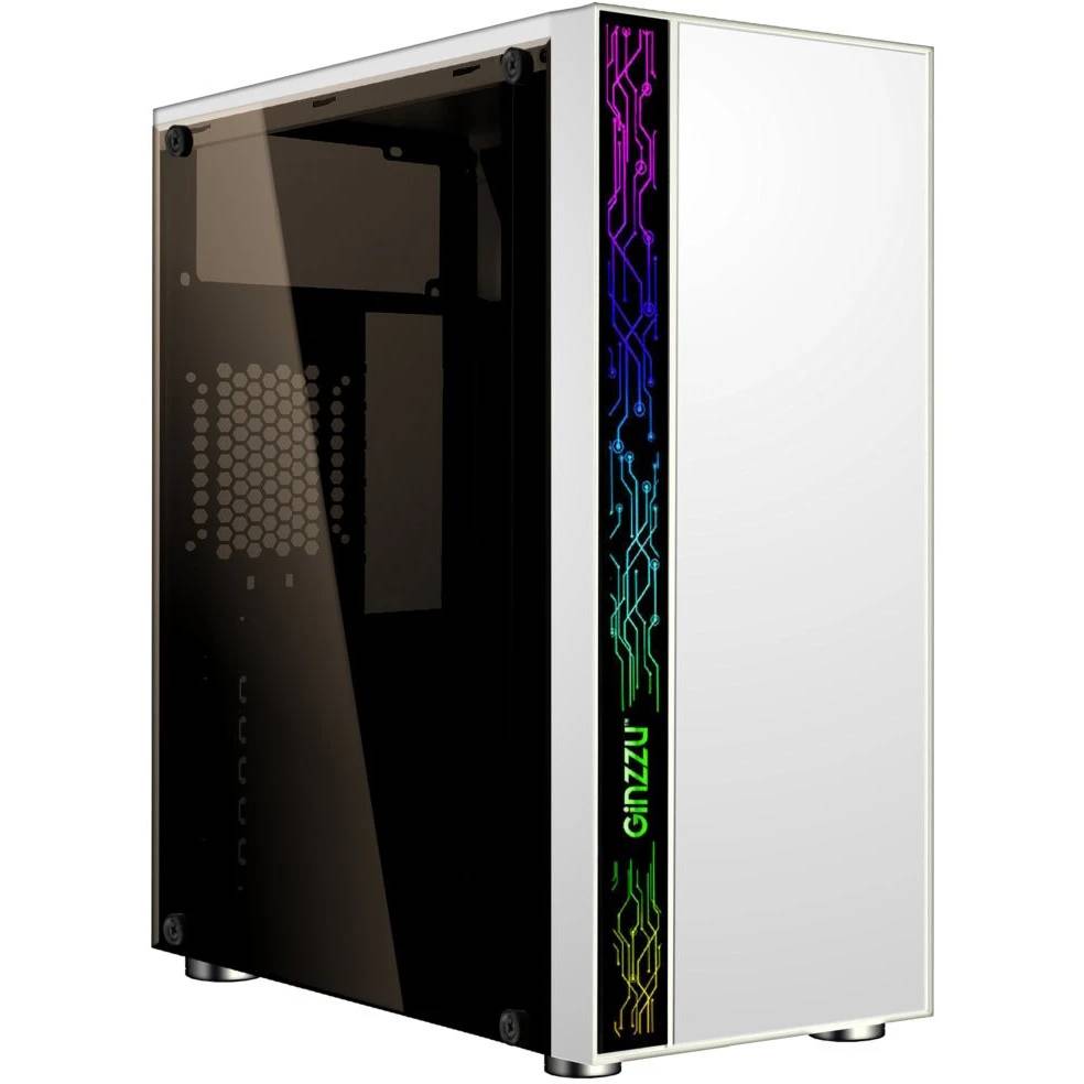 Корпус Ginzzu A390 RGB White, без БП, ATX