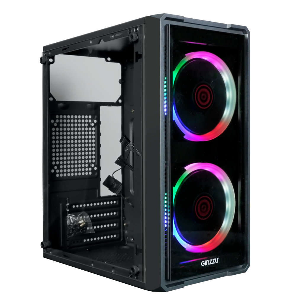 Корпус Ginzzu B177 Black, без БП, mATX
