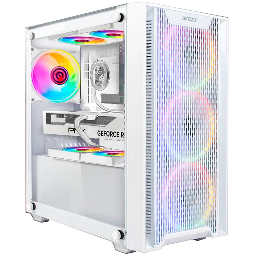 Корпус Ginzzu CL660 White, без БП, mATX