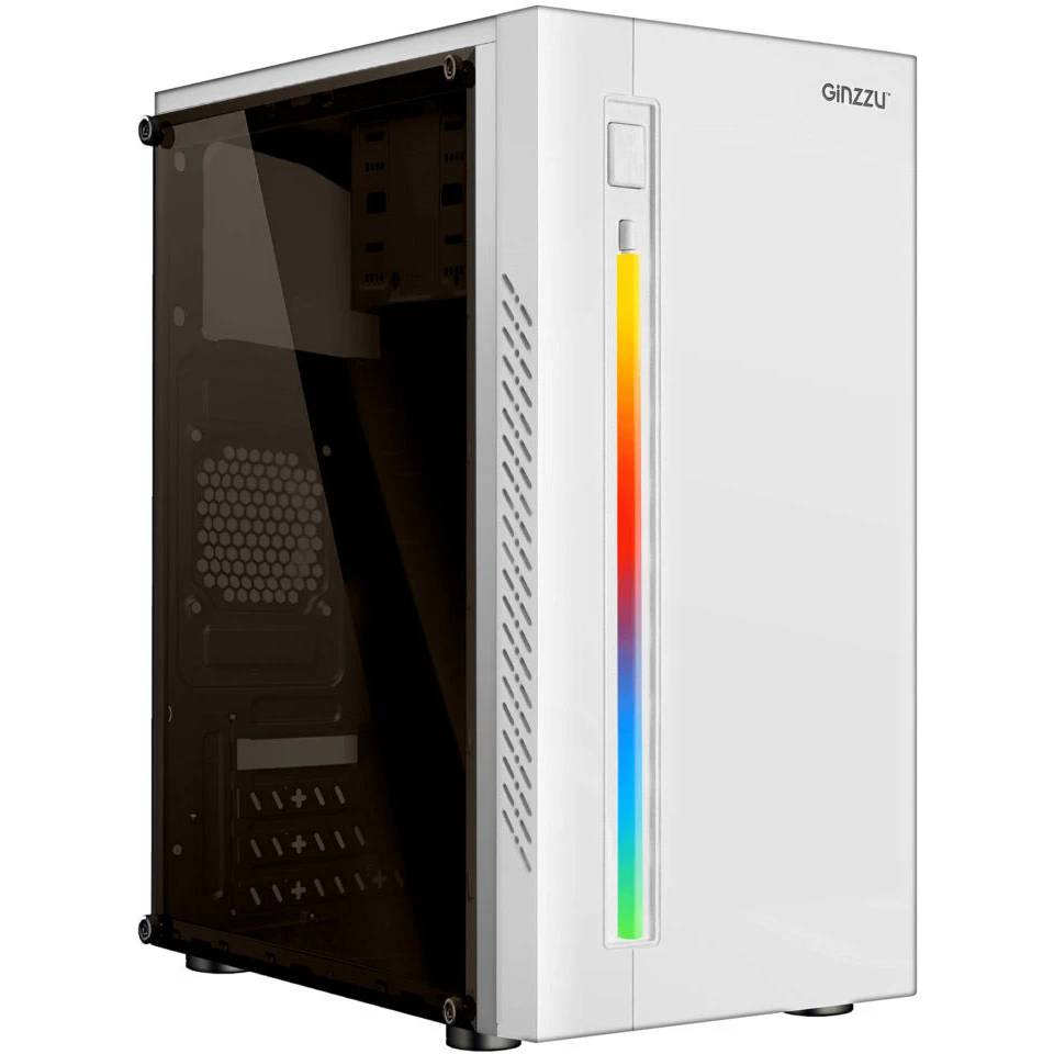 Корпус Ginzzu D390 White, без БП, mATX