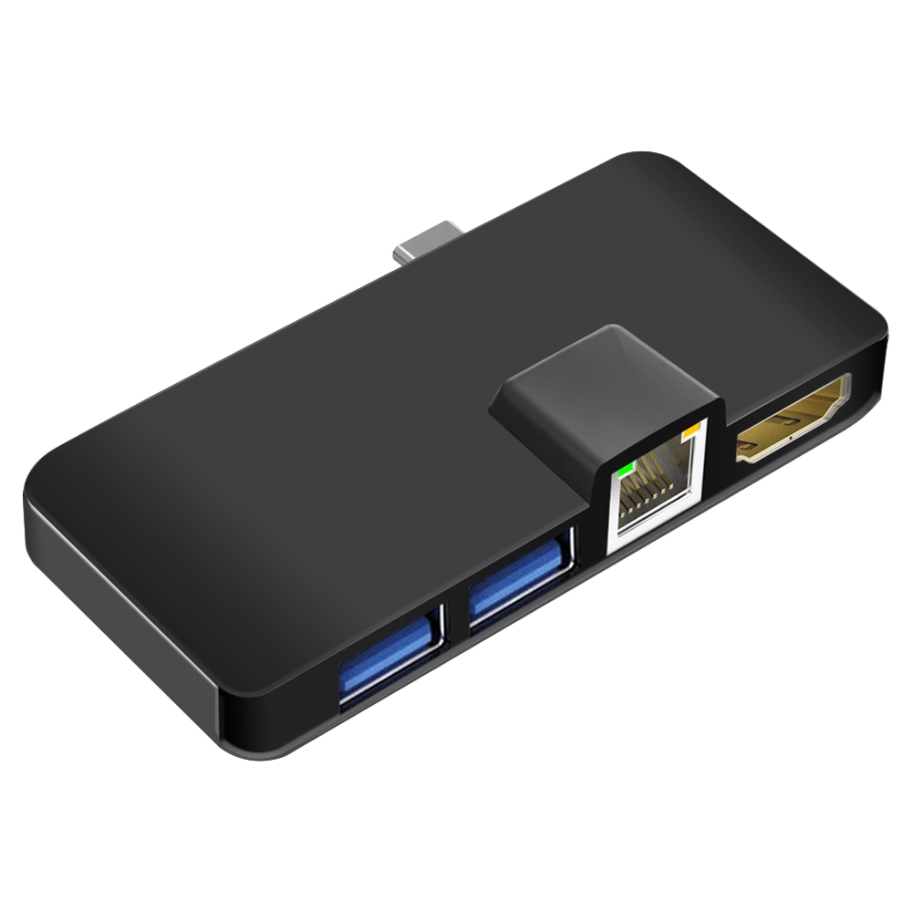 Разветвитель USB Ginzzu GR-767UB, USB Type-C - HDMI, GLan, 2xUSB3.0