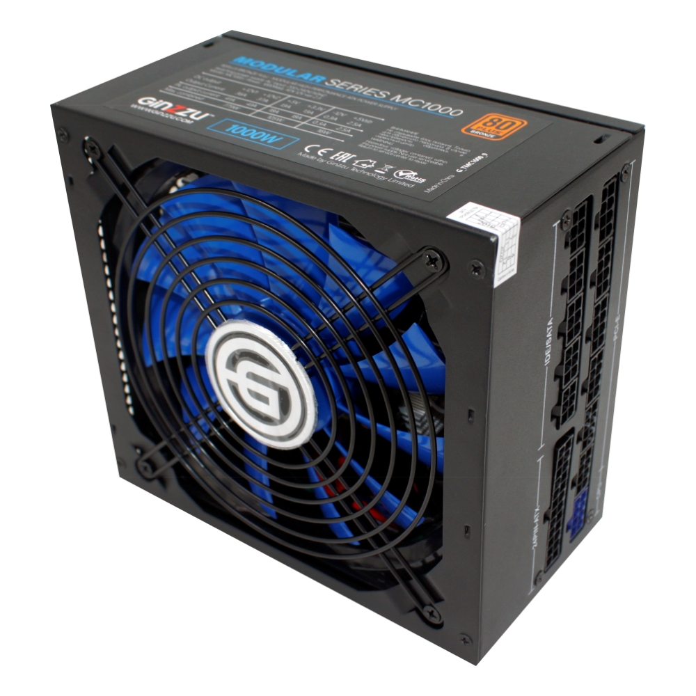 Блок питания 1000Вт, Ginzzu MC1000, 80 Plus Bronze, APFC, ATX