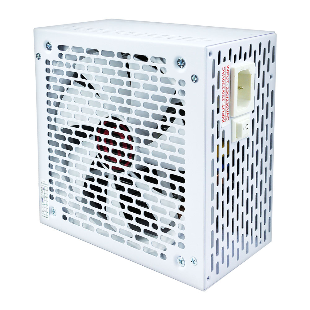 Блок питания 600Вт, Ginzzu PC600 White, 80 Plus, APFC, ATX