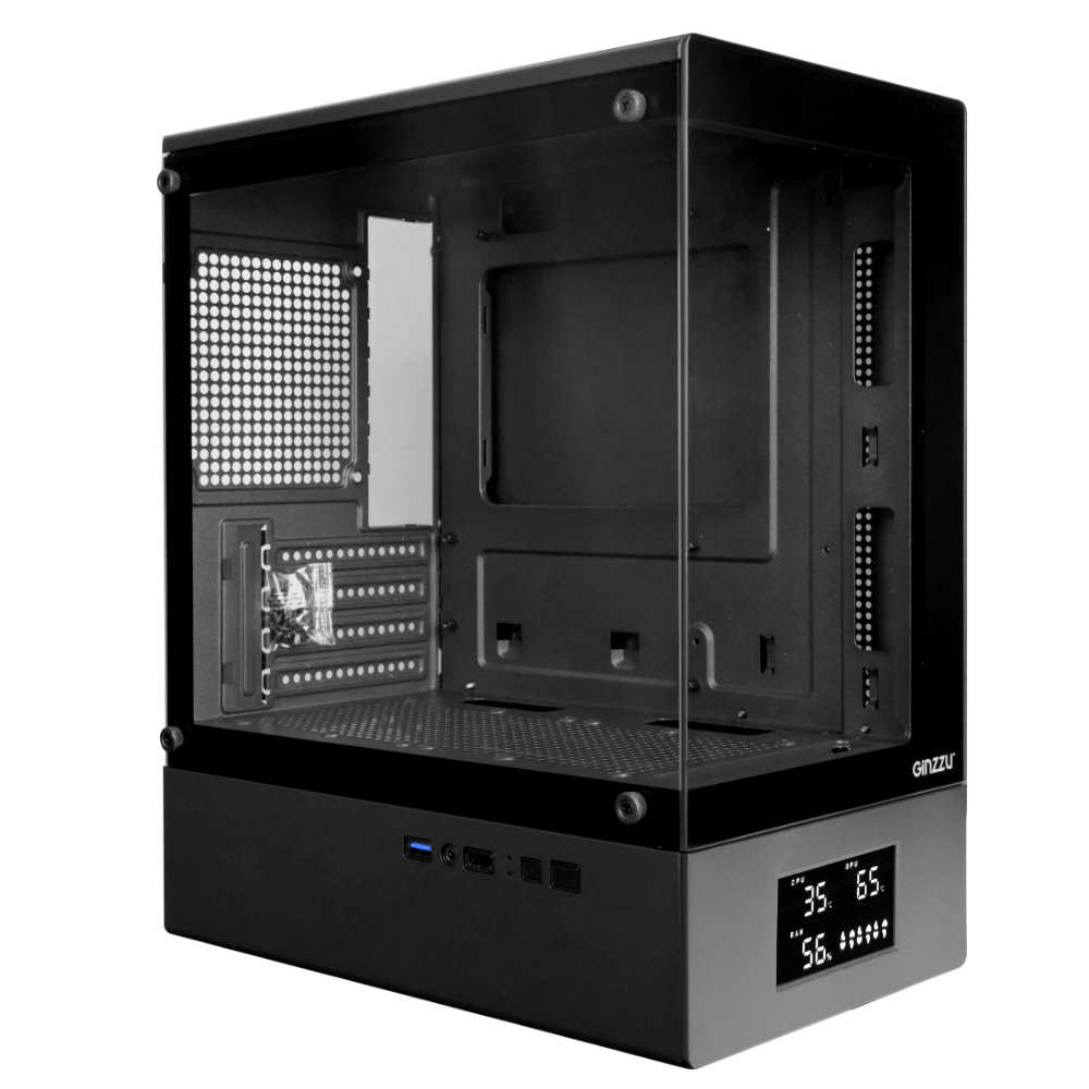 Корпус Ginzzu RX400D Black, без БП, mATX