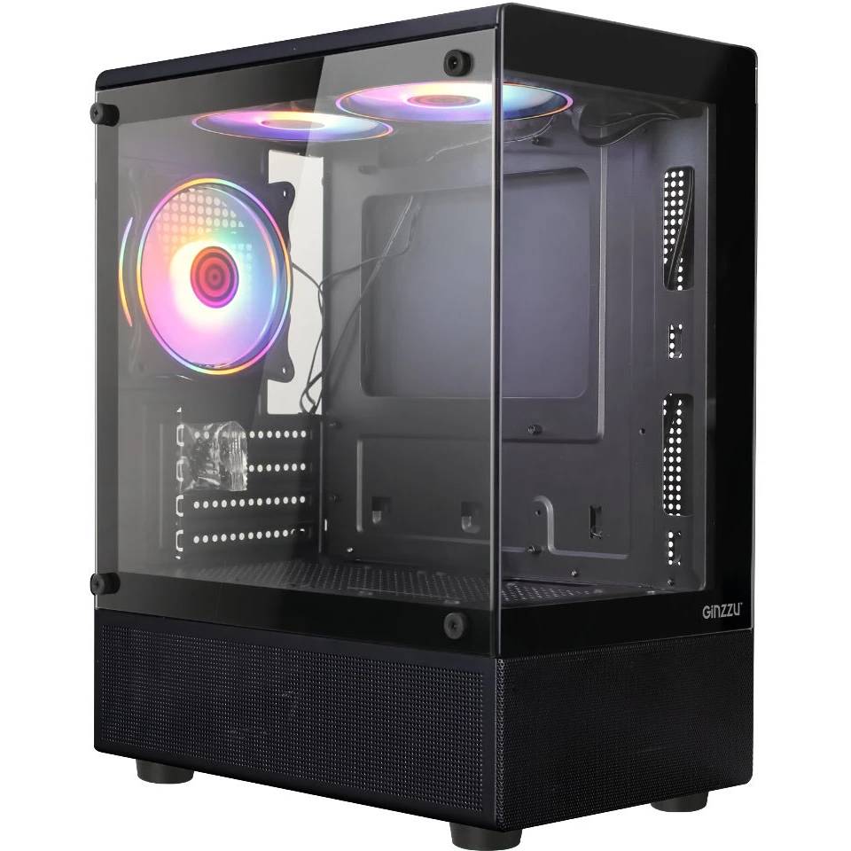 Корпус Ginzzu RX670 Black, без БП, mATX