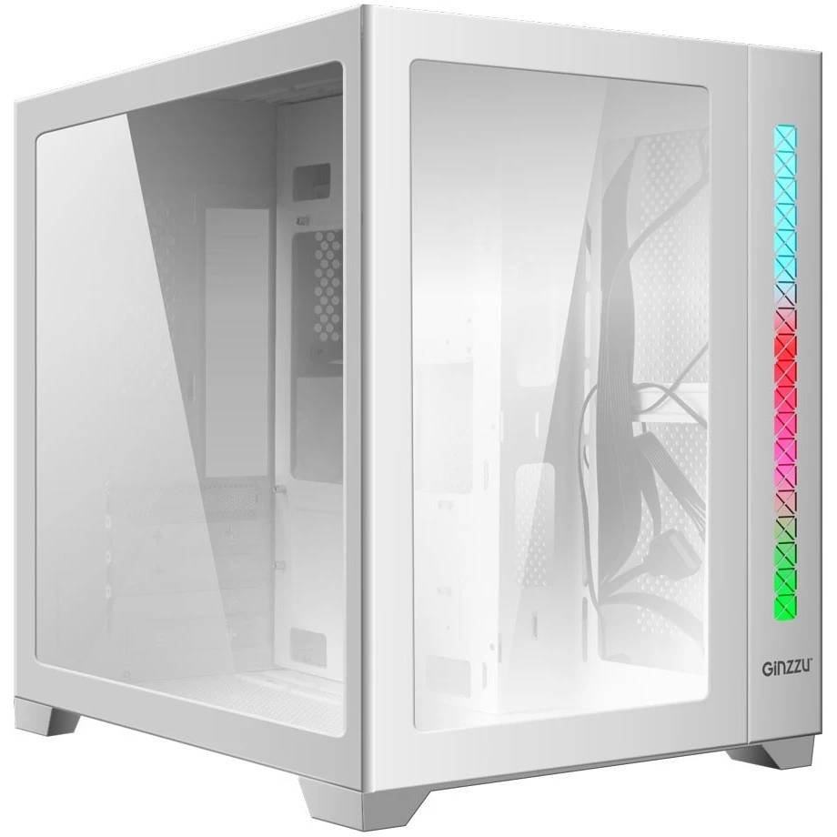 Корпус Ginzzu V400 RGB White, без БП, mATX