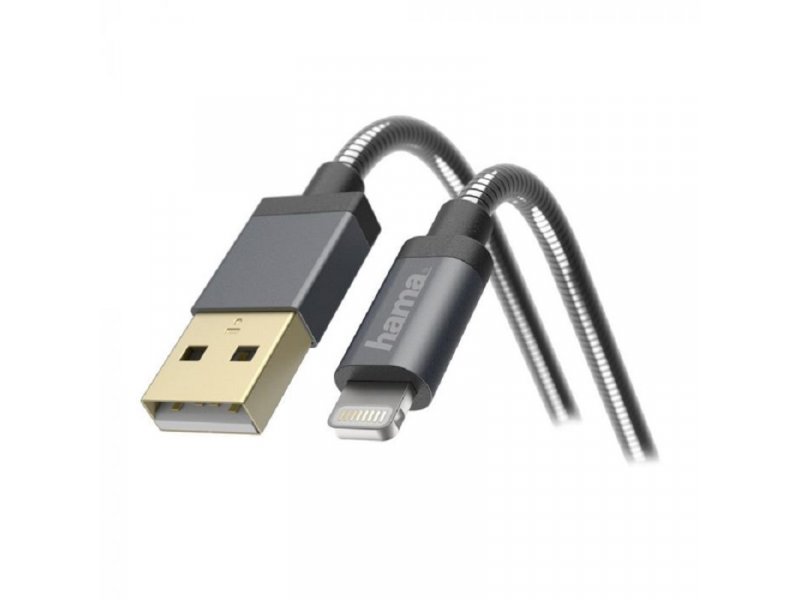 Кабель Lightning (M) - USB2.0 (M), 1.5м, Hama 00173626, черный