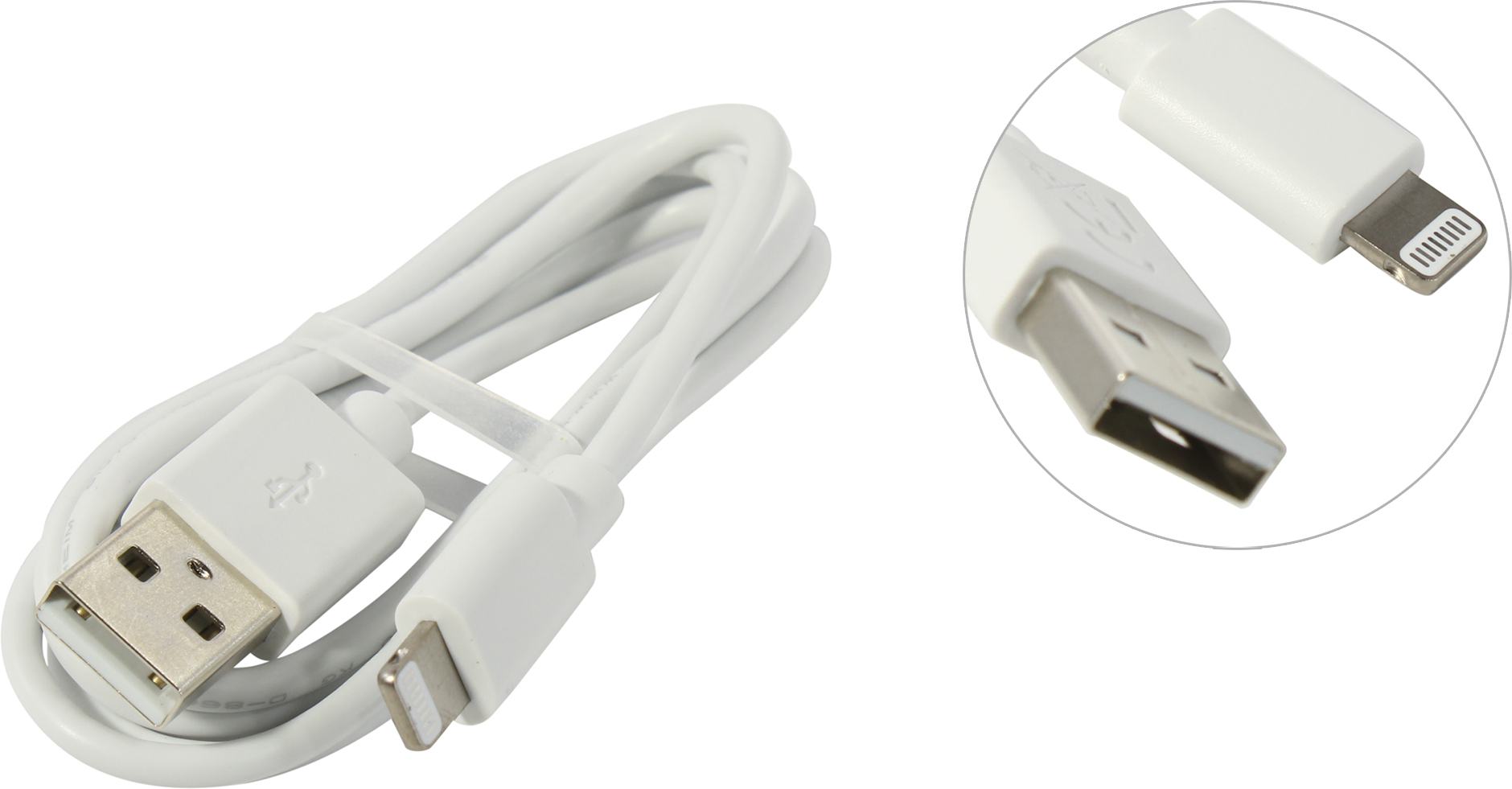 Кабель Lightning (M) - USB2.0 (M), 0.75м, Hama 00187244, белый