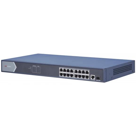 Коммутатор Hikvision DS-3E0518P-E/M, 16xLAN 1Gbps, 2xSFP, PoE