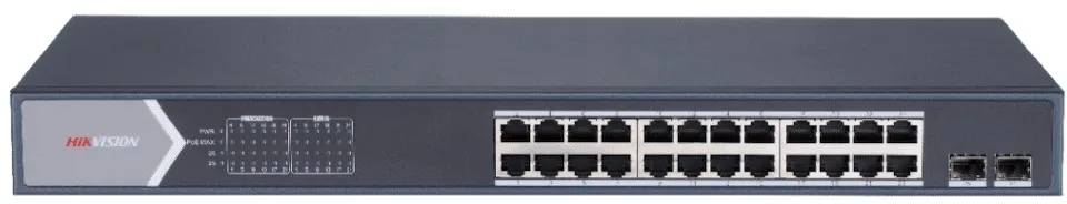 Коммутатор Hikvision DS-3E1526P-EI/M, 24xLAN 1Gbps, 2xSFP, PoE