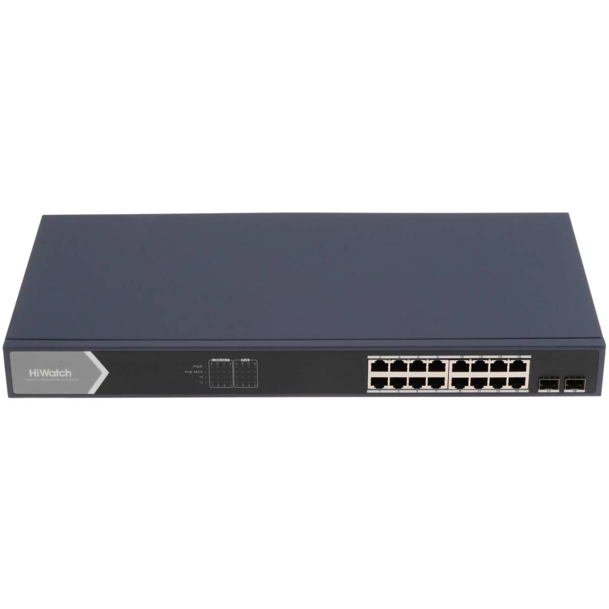 Коммутатор HiWatch DS-S1816GP, 16xLAN 100Mbps, 2xSFP, PoE