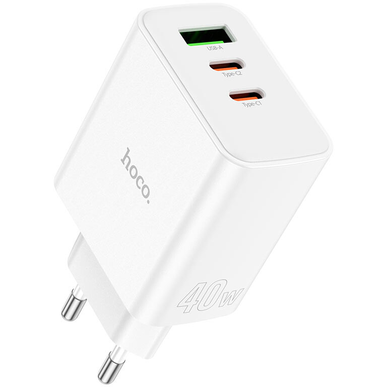 СЗУ  HOCO C126A Pure (6931474798725), белый, USB, USB Type-C, 40W