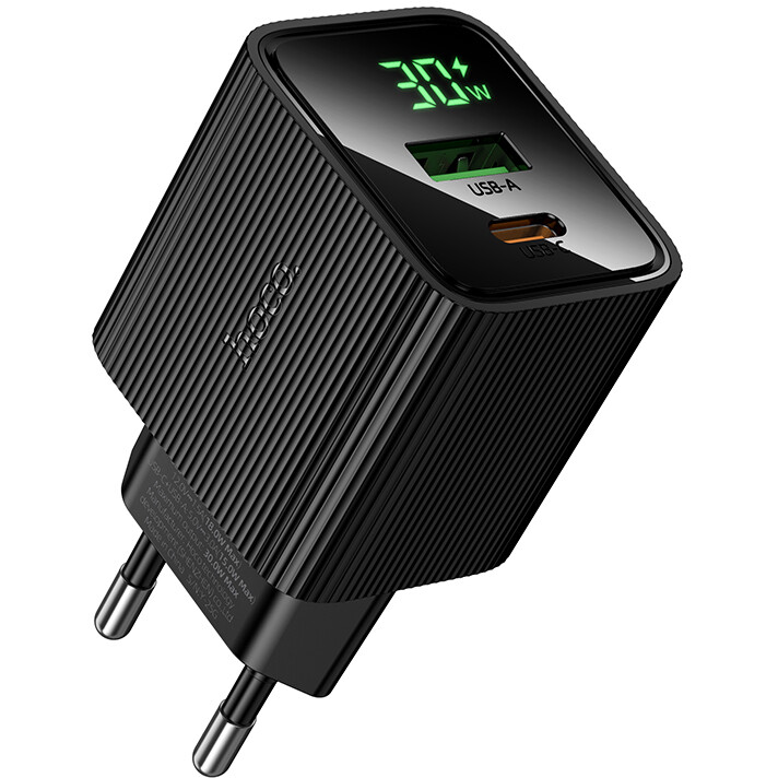 СЗУ HOCO CS84A Excellent (6942007664554), черный, USB, USB Type-C, 30W