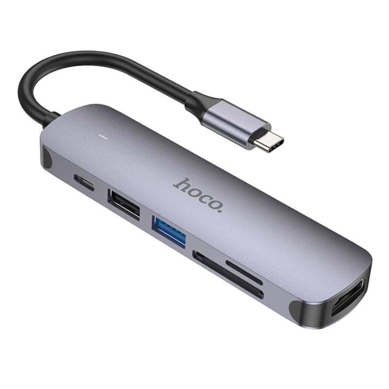 Док-станция USB Type-C HOCO HB28 (6931474769336), серый