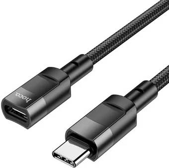 Кабель USB Type-C (F) - USB Type-C (M), 1.2м, Hoco U107, Black
