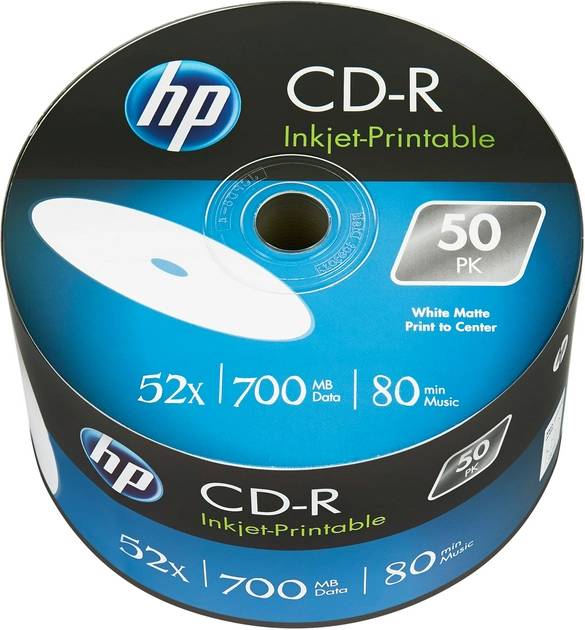 CD-R disk 52x/700Mb HP 69301 Printable 50шт в пленке