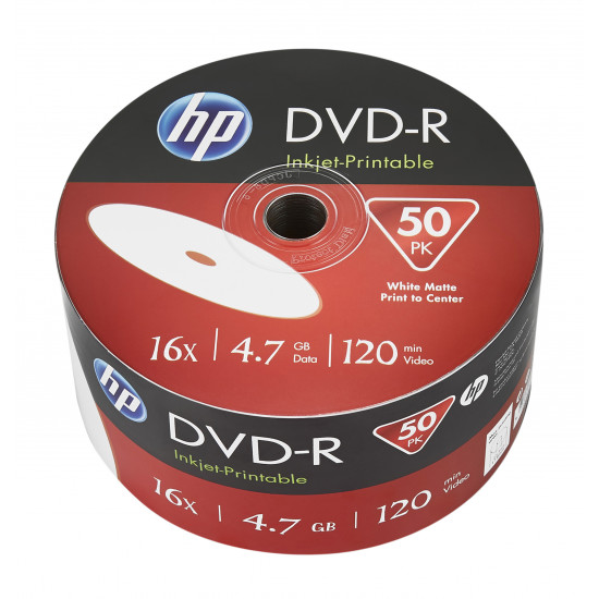 DVD-R 4.7Gb 16x HP Printable 69302, 50шт в пленке