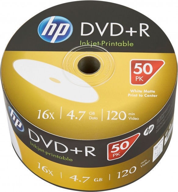DVD+R 4.7Gb 16x HP Printable 69304, 50шт в пленке