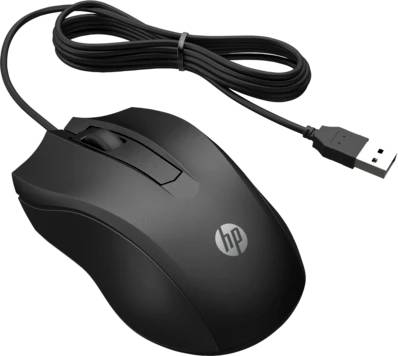 Мышь HP 100 Wired 6VY96AA, черный