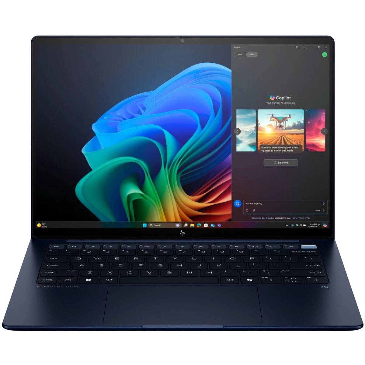 Ноутбук HP EliteBook Ultra G1! (B66W6AT), 14" OLED, Core Ultra 7 258V/ 32Gb/ 1024SSD/ W11/ Blue