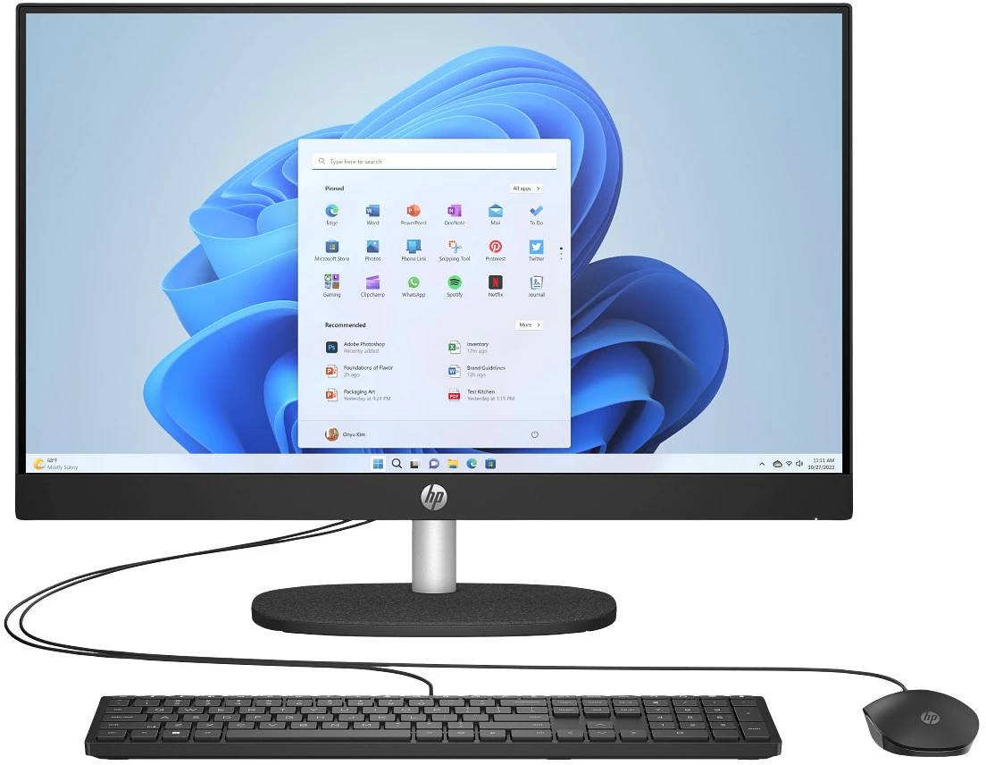 Моноблок HP 24-cr2033nh (D30BZEA+8GB), 23.8" IPS, Core Ultra 5 225U/ 16Gb/ 512SSD/ Black