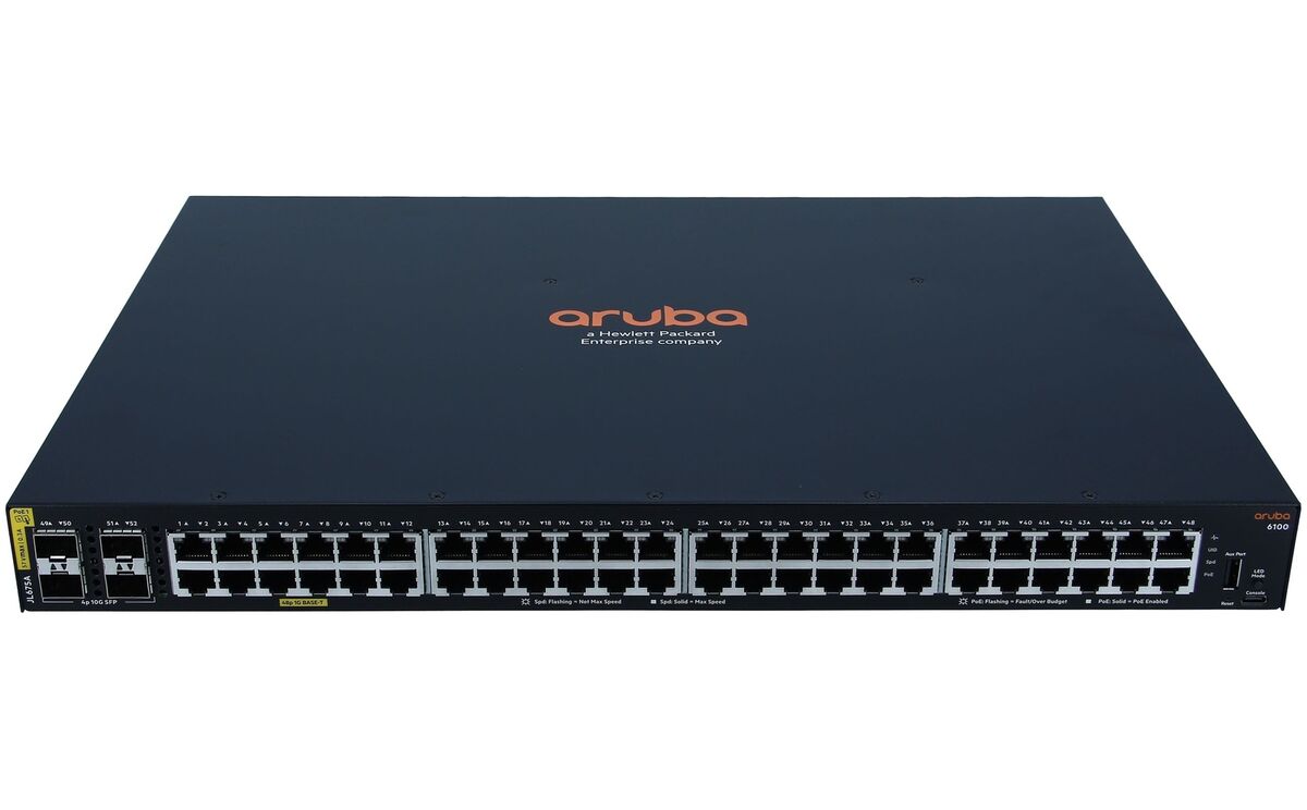 Коммутатор HP Aruba 6100 (JL675A), 48xLAN 1Gbps, 4xSFP+, PoE