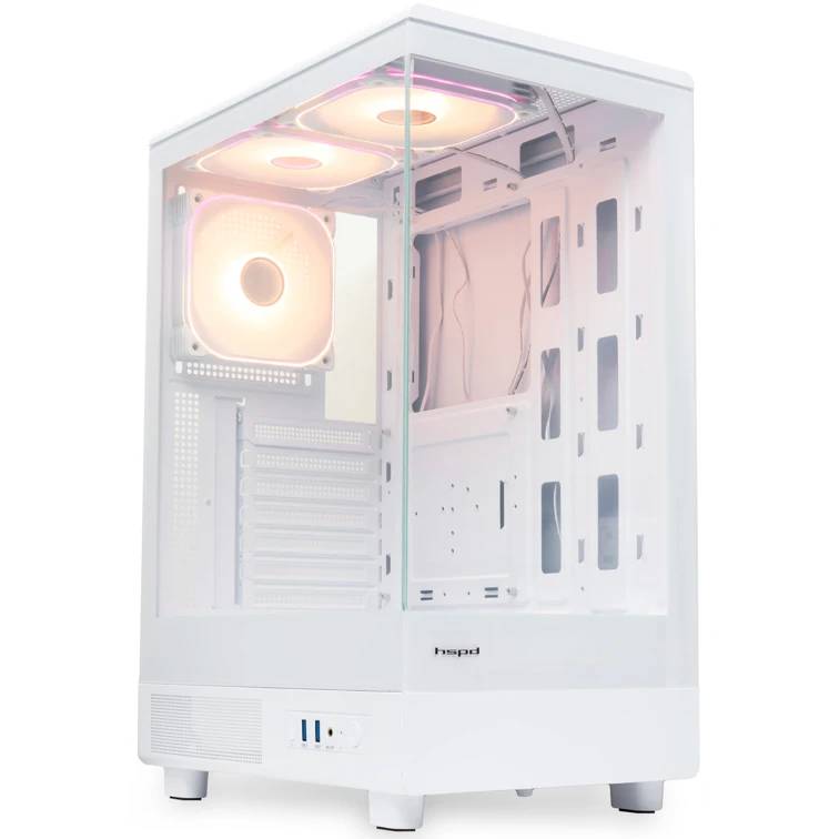 Корпус HSPD F510 F510-TGWH-ARGB White, без БП, ATX