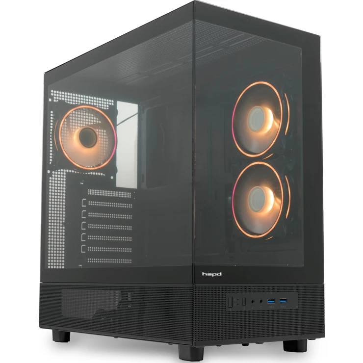 Корпус HSPD F710 F710-TGBK-ARGB Black, без БП, E-ATX