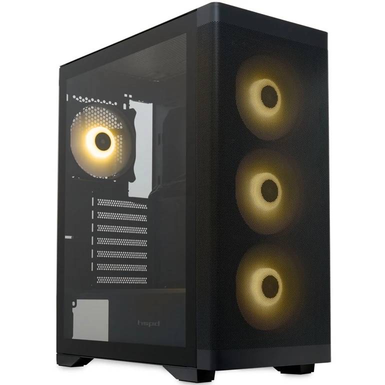 Корпус HSPD M520-TGBK-ARGB Black, без БП, ATX