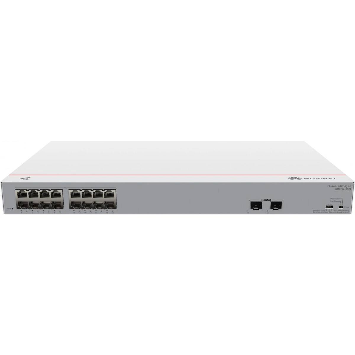 Коммутатор Huawei S110-16LP2SR,16xLAN 1Gbps, 2xSFP, PoE