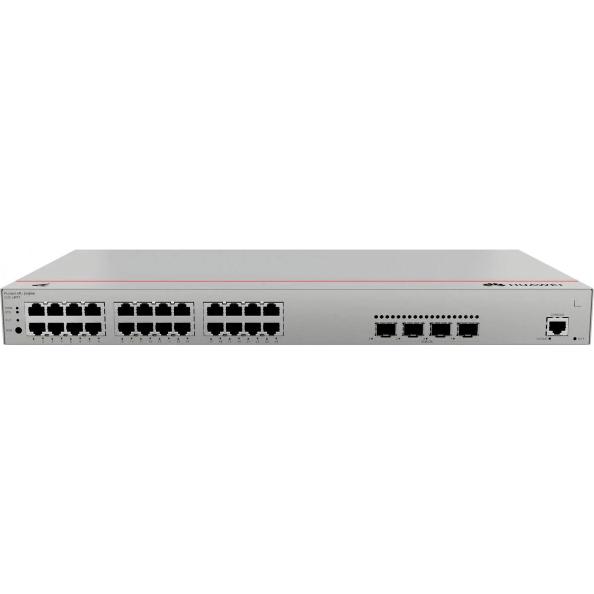 Коммутатор Huawei S220-24P4X, 24xLAN 1Gbps, 4xSFP+, PoE