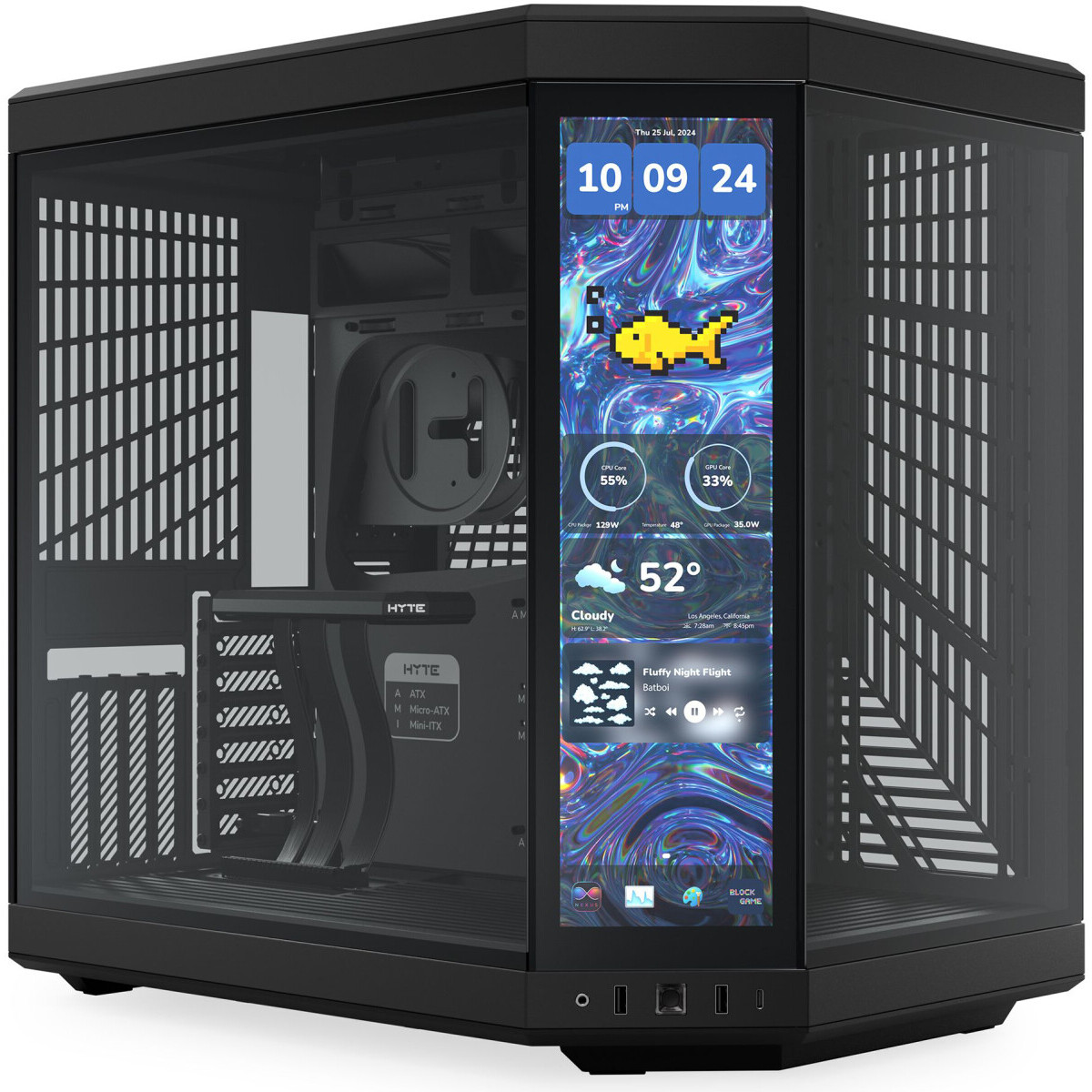 Корпус HYTE Y70 Touch Infinite Pitch Black (CS-HYTE-Y70TTI-BB), без БП, E-ATX