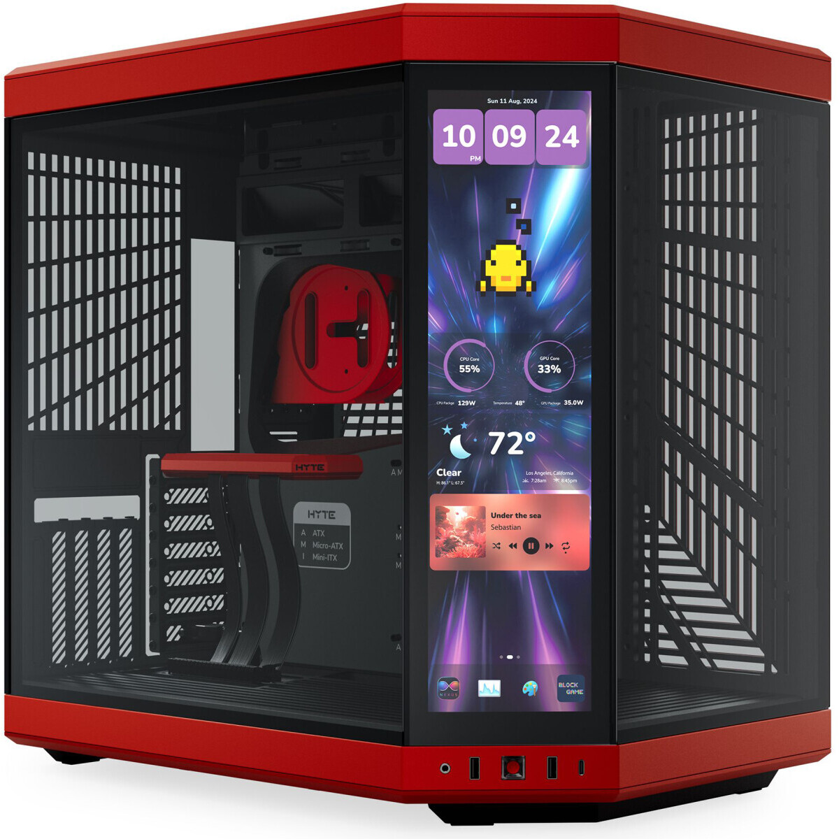 Корпус HYTE Y70 Touch Infinite Black Cherry (CS-HYTE-Y70TTI-RB), без БП, E-ATX