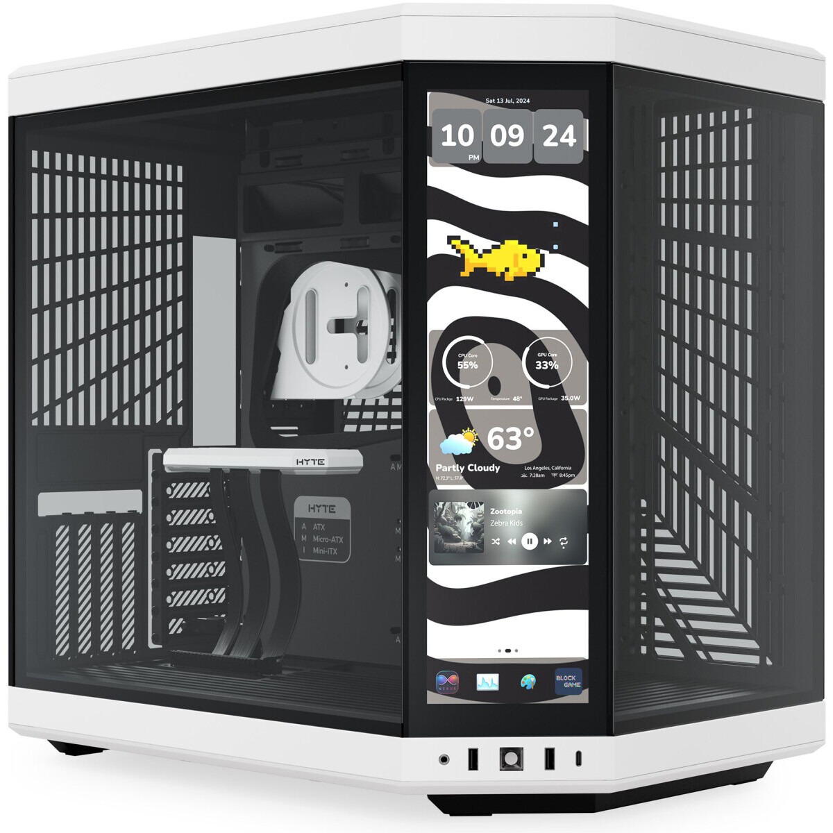 Корпус HYTE Y70 Touch Infinite Panda (CS-HYTE-Y70TTI-WB), без БП, E-ATX