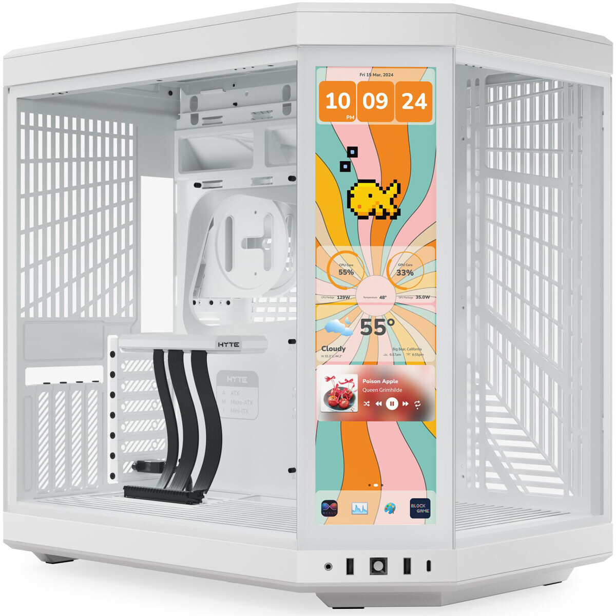 Корпус HYTE Y70 Touch Infinite White Snow (CS-HYTE-Y70TTI-WW), без БП, E-ATX