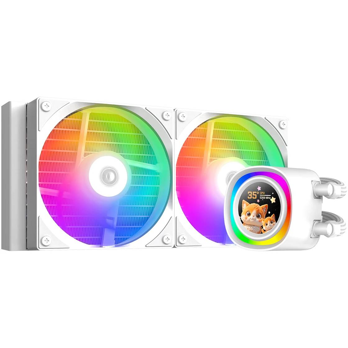 Жидкостное охлаждение ID-Cooling FX240 LCD WHITE, 300W (LGA1700 Ready)