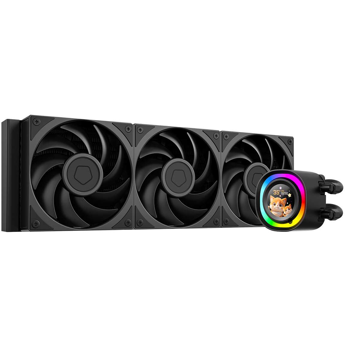Жидкостное охлаждение ID-Cooling FX360 LCD PE Black, 350W (LGA1700 Ready)