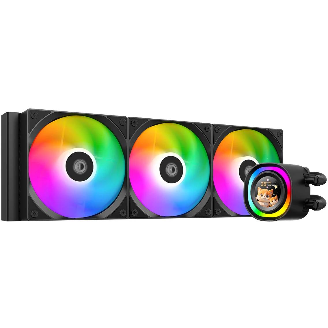 Жидкостное охлаждение ID-Cooling FX360 LCD Black, 350W (LGA1700 Ready)