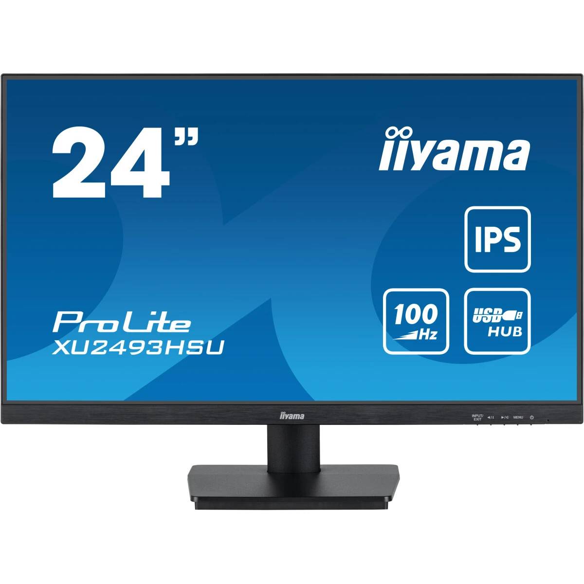 Монитор 23.8" Iiyama ProLite XU2493HSU-B7, 1920x1080, IPS, 100Hz, Speakers (HDMI, DP)