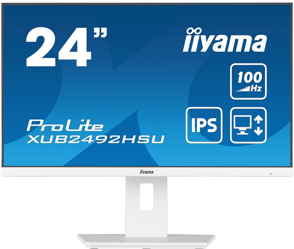 Монитор 23.8" Iiyama ProLite XUB2492HSU-W6, 1920x1080, IPS, 100Hz, Speakers (HDMI, DP)