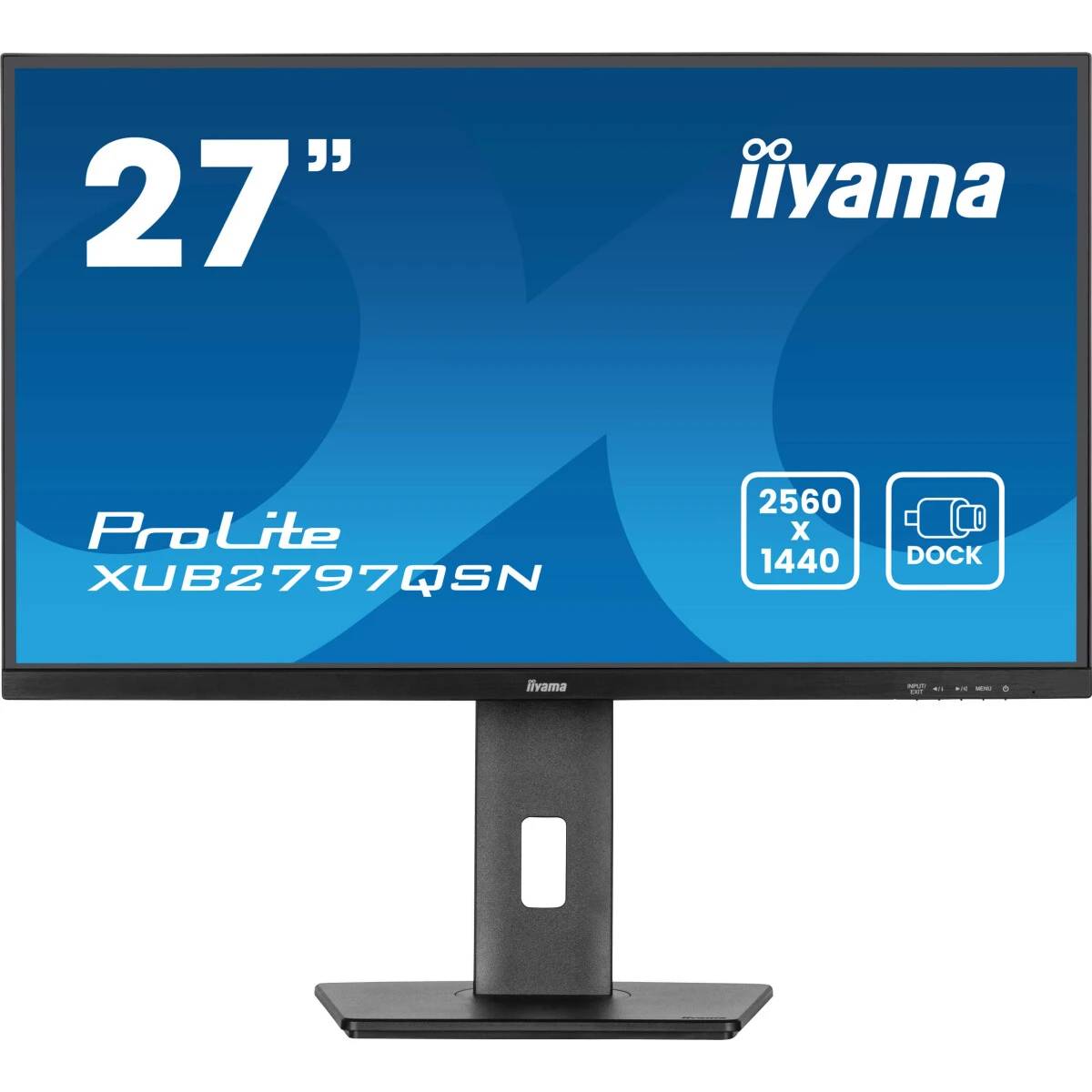 Монитор 27" Iiyama ProLite XUB2797QSN-B2, 2560x1440, IPS, 100Hz, Speakers (HDMI, DP, USB Type-C)