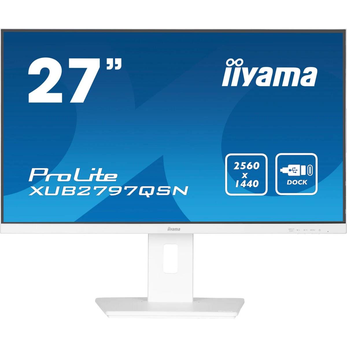Монитор 27" Iiyama ProLite XUB2797QSN-W2, 2560x1440, IPS, 100Hz, Speakers (HDMI, DP, USB Type-C)