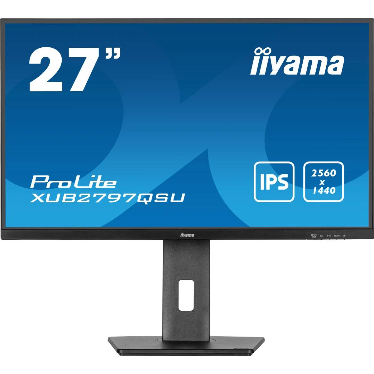 Монитор 27" Iiyama ProLite XUB2797QSU-B2, 2560x1440, IPS, 100Hz, Speakers (HDMI, DP)