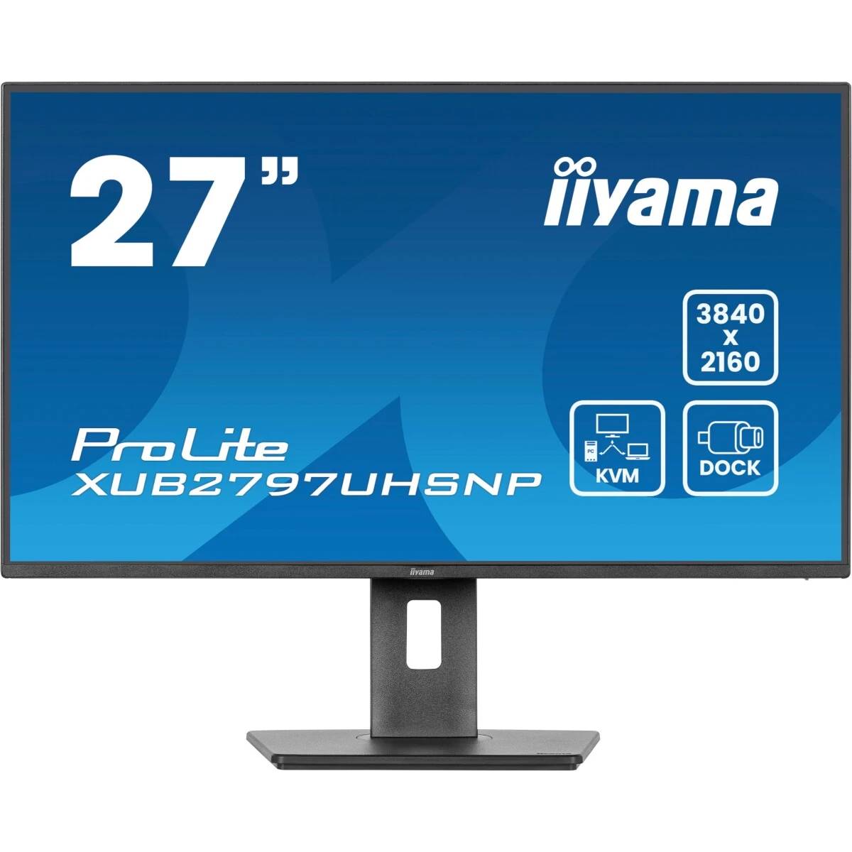 Монитор 27" Iiyama ProLite XUB2797UHSNP-B1, 3840x2160, IPS, 60Hz, Speakers (HDMI, DP)