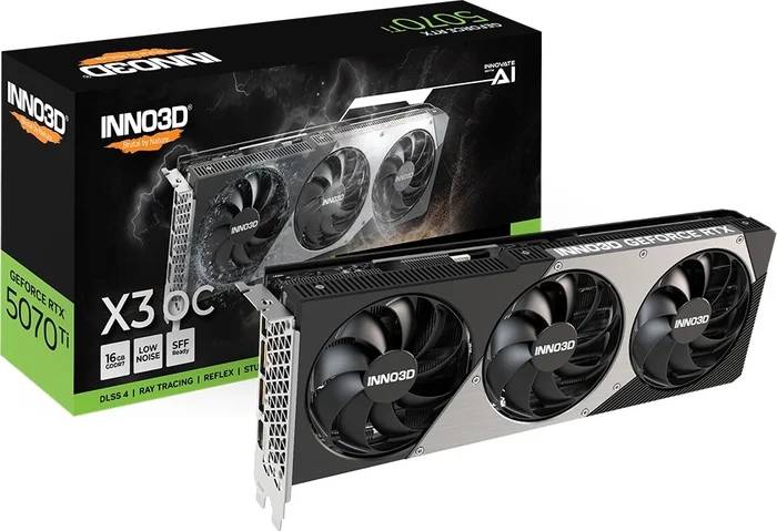 Видеокарта GeForce RTX 5070 TI, 16Gb GDDR7 256bit, Inno3D RTX 5070 TI ХЗ OC N507T3-16D7X-176068N, RTL